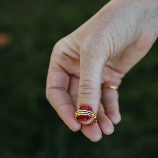 Casted Vermeil Wave Ring